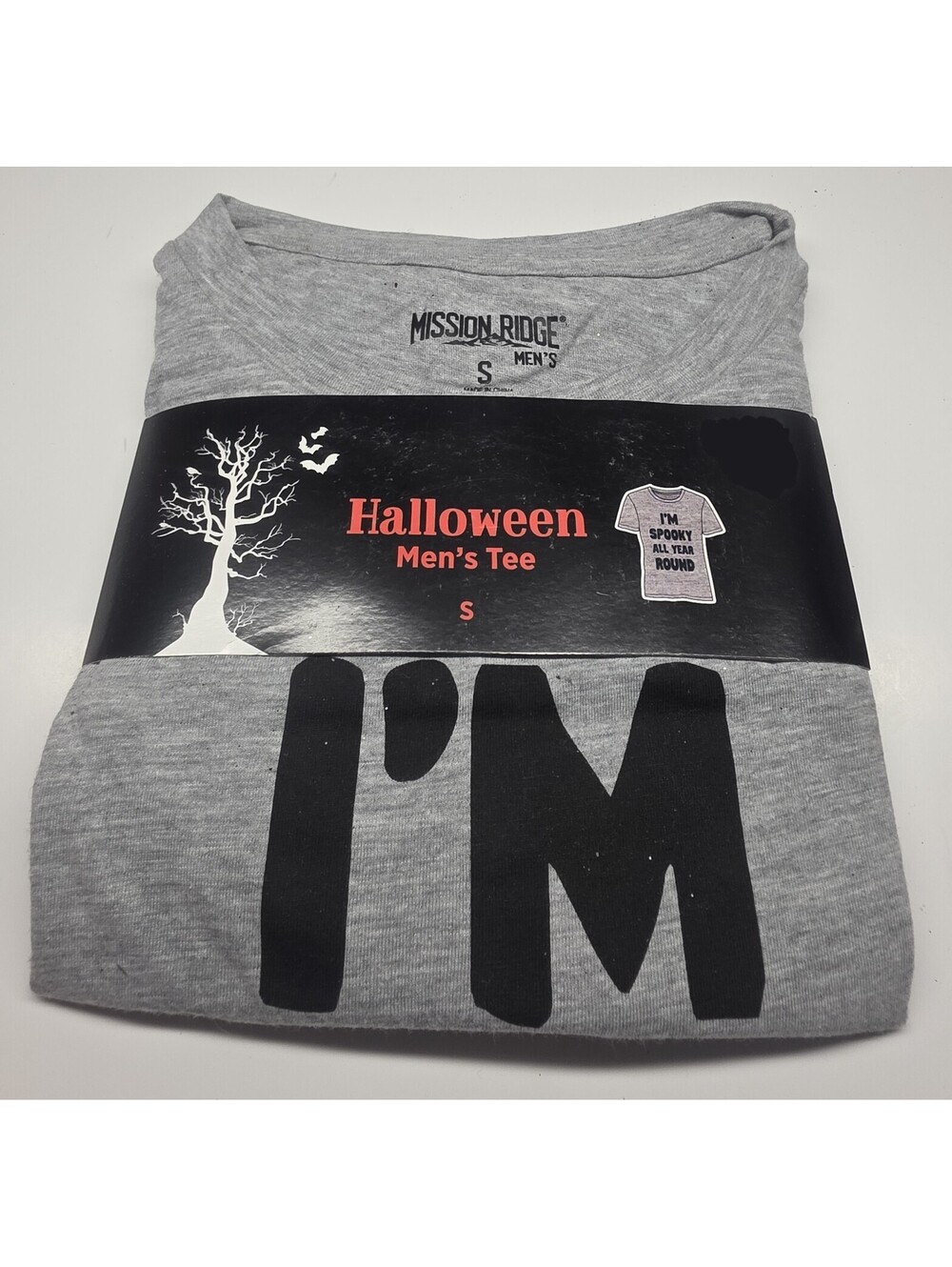 Mission Ridge Halloween T-Shirt size S - Gray/I’m Spooky All Year Round - NEW